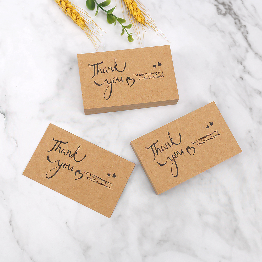 50pcs Thank You Cards Kraft Pa - Wedding Decor Supply Store ulasan dan harga