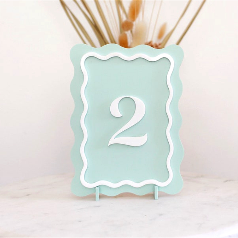 Wavy Wedding Table Numbers Cus - Table Number Gold ulasan dan harga