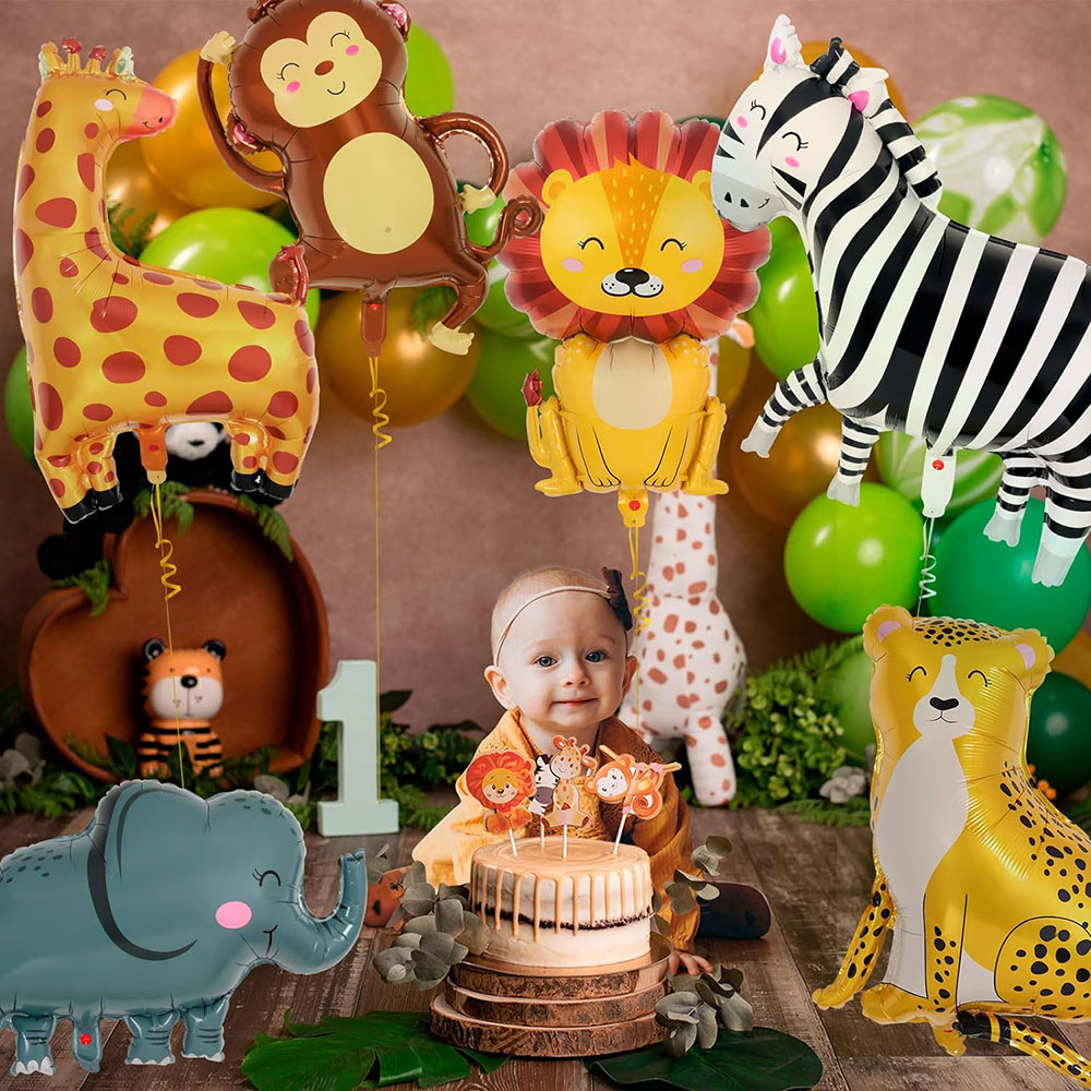 6Pcs Jungle Wild Animal Foil B - Wedding Zoo ulasan dan harga