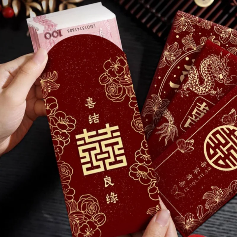 6Pcs New “Xizi” Red Envelopes  - Wedding Envelopes ulasan dan harga