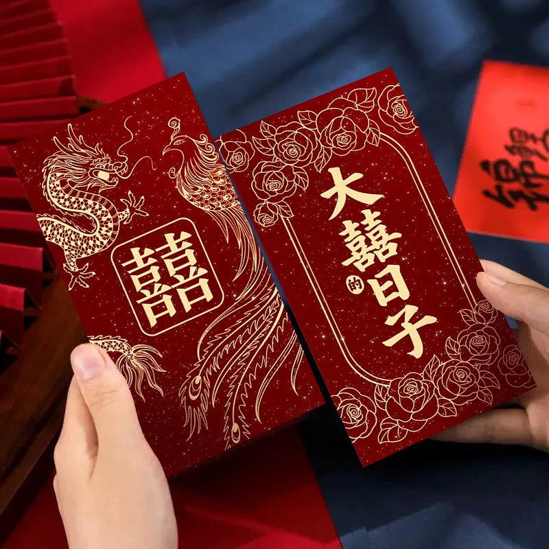 6Pcs New “Xizi” Red Envelopes  - Wedding Envelopes ulasan dan harga